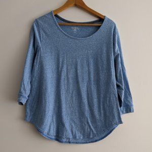 Riders by Lee Light Blue 3/4 Sleeve Shirt Size XXL